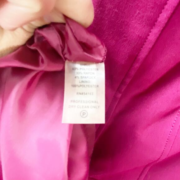 2/$30 Calvin Klein 6 Petite Women Fuchsia Pink Sleeveless  Midi Sheath Dress - Picture 6 of 8